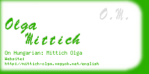 olga mittich business card